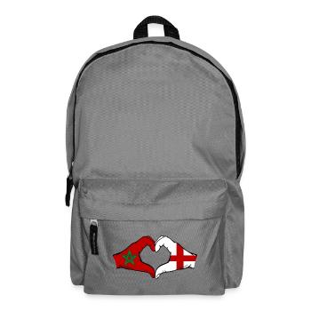 Marokko England Flagge Haende Herzform - Rucksack - Mittelgrau - Vorne
