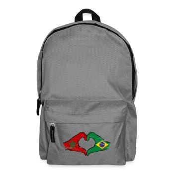 Maroc Brésil Drapeau Mains Coeur Forme Utilisé - Sac à dos - gris éléphant - Devant