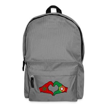 Maroc Portugal Drapeau Mains Coeur Forme - Sac à dos - gris éléphant - Devant