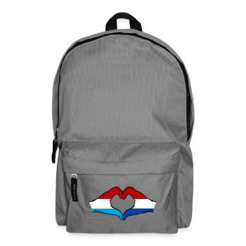 Luxemburg Holland Flagge Haende Herzform - Rucksack - Mittelgrau - Vorne