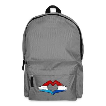Luxembourg Hollande drapeau mains coeur utilisé - Sac à dos - gris éléphant - Devant