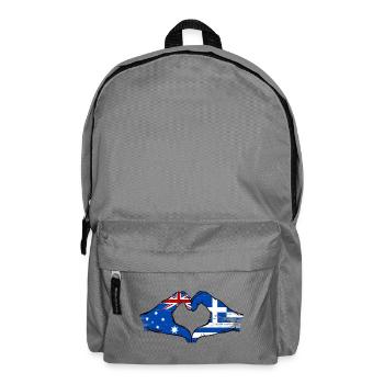 Australien Griechenland Flagge Haende Herzform - Rucksack - Mittelgrau - Vorne