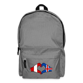Peru Island Flagge Hände Herzform - Rucksack - Mittelgrau - Vorne