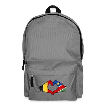 Belgien Namibia Flagge Hände Herzform used - Rucksack - Mittelgrau - Vorne
