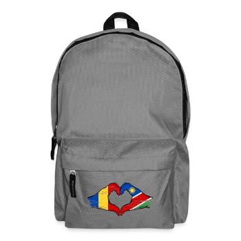 Rumänien Namibia Flagge Hände Herzform used - Rucksack - Mittelgrau - Vorne