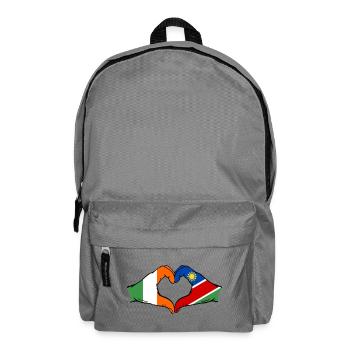 Ireland Namibia Flag Hands Heart Shape - Backpack - elephant grey - Front