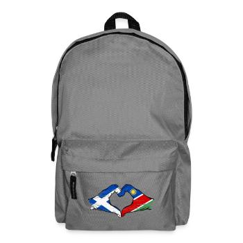 Scotland Namibia Flag Hands Heart Shape used - Backpack - elephant grey - Front