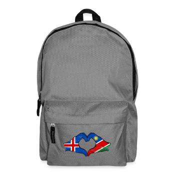 Island_Namibia_Flagge_Haende_Herzform_used - Sac à dos - gris éléphant - Devant