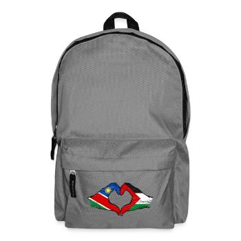 Namibie Palestine Drapeau Mains Coeur Forme Utilisé - Sac à dos - gris éléphant - Devant