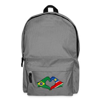 Brazil Namibia Flag Hands Heart Shape - Backpack - elephant grey - Front