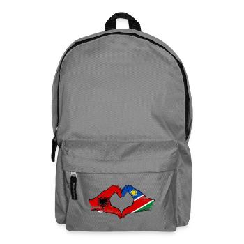 Albania Namibia Flag Hands Heart Shape Used - Backpack - elephant grey - Front