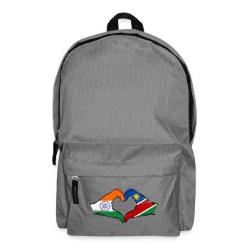 Drapeau de l'Inde et de la Namibie, mains en forme de cœur utilisées - Sac à dos - gris éléphant - Devant