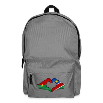 Burkina Faso Namibie drapeau mains forme de coeur utilisé - Sac à dos - gris éléphant - Devant