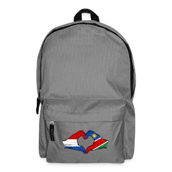Holland Namibia flag hands heart shape - Backpack - elephant grey - Front