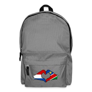 Holland Namibia flag hands heart shape used - Backpack - elephant grey - Front