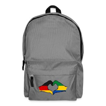 Deutshland Gabun Flagge Hände Herzform - Rucksack - Mittelgrau - Vorne