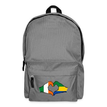 Irlande Gabon Drapeau Mains Coeur Forme - Sac à dos - gris éléphant - Devant