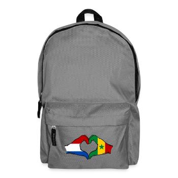 Holland Senegal flag hands heart shape - Backpack - elephant grey - Front