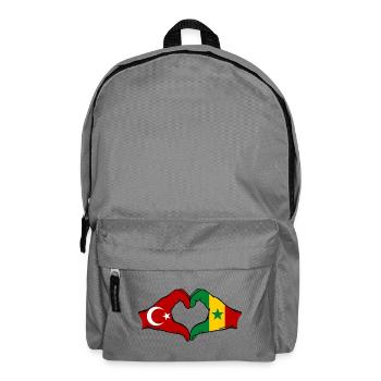 Turkey Senegal Flag Hands Heart Shape - Backpack - elephant grey - Front