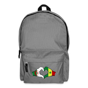 Algérie Sénégal Drapeau Mains Coeur Forme - Sac à dos - gris éléphant - Devant