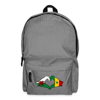 Pays de Galles Sénégal Drapeau Mains Coeur Forme - Sac à dos - gris éléphant - Devant