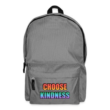 Gay Pride Rainbow Choose Kindness Typography   - Backpack - elephant grey - Front