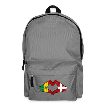 Senegal Denmark flag hands heart shape used - Backpack - elephant grey - Front