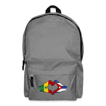 Sénégal Cuba Drapeau Mains Coeur Forme - Sac à dos - gris éléphant - Devant