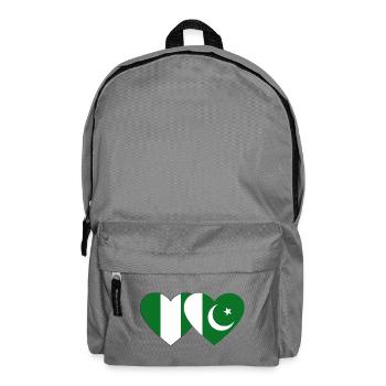 Nigeria Pakistan Flag Heart - Backpack - elephant grey - Front