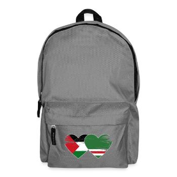 Palestine Chechnya Flag Heart Used - Backpack - elephant grey - Front