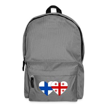 Cœur du drapeau de la Finlande Géorgie - Sac à dos - gris éléphant - Devant