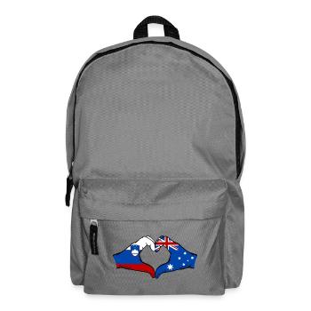 Slovenia Australia Flag Hands Heart Shape - Backpack - elephant grey - Front