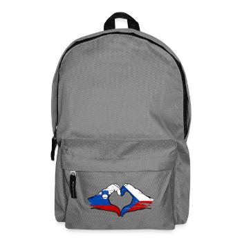 Slowenien Tschechien Flagge Hände used - Rucksack - Mittelgrau - Vorne