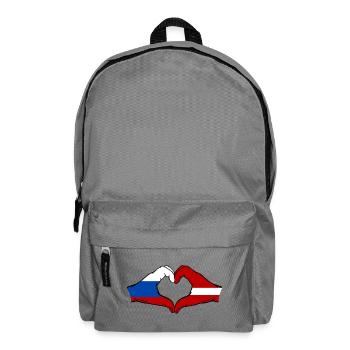 Russland_Lettland_Flagge_Hände_Herzform - Sac à dos - gris éléphant - Devant