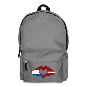 Holland Lettland Flagge Hände Herzform - Rucksack - Mittelgrau - Vorne