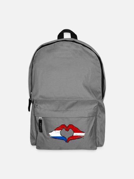 Holland Lettland Flagge Hände Herzform used - Rucksack - Mittelgrau