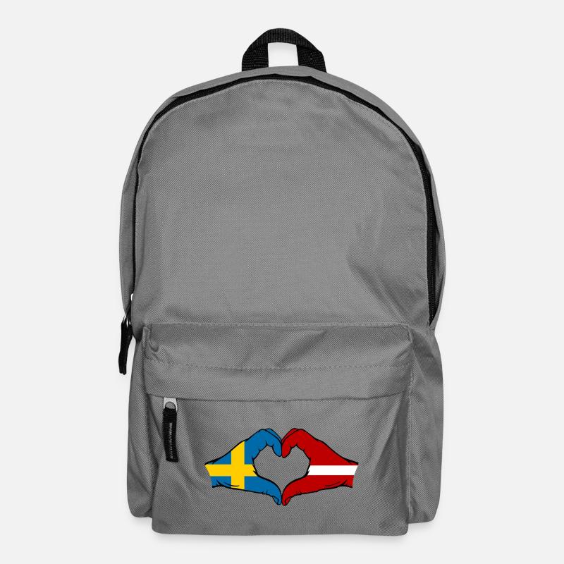 Sweden Latvia Flag Heart - Backpack - elephant grey