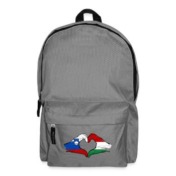 Slovenia Hungary flag hands heart shape used - Backpack - elephant grey - Front