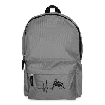 Course Automobile | Cœur Bat Drapeau à Damier - Sac à dos - gris éléphant - Devant