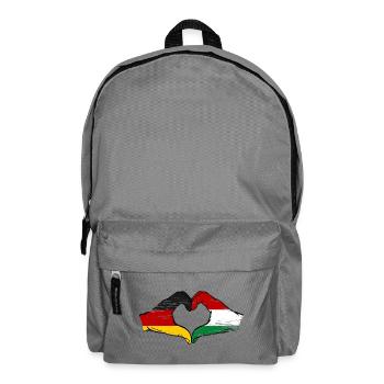 Deutschland Ungarn Flagge Herz used - Rucksack - Mittelgrau - Vorne