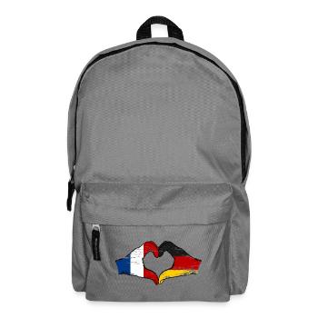 Frankreich Deutschland Flagge Herz - Rucksack - Mittelgrau - Vorne