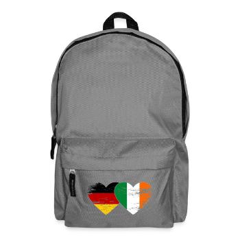 Germany Ireland Flag Heart used - Backpack - elephant grey - Front
