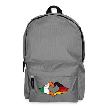 Ireland Germany Flag Hands Heart Shape - Backpack - elephant grey - Front
