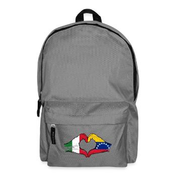 Italy Venezuela flag heart used - Backpack - elephant grey - Front