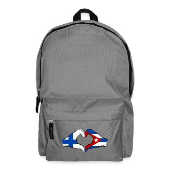 Finland Cuba Flag Hands Heart - Backpack - elephant grey - Front