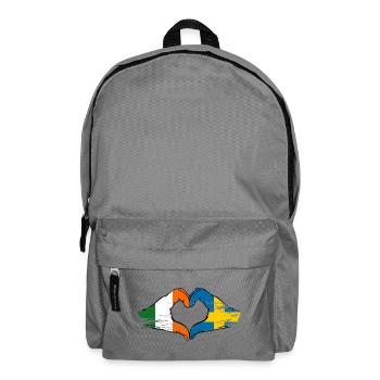 Ireland Sweden Flag Hands Heart Shape - Backpack - elephant grey - Front