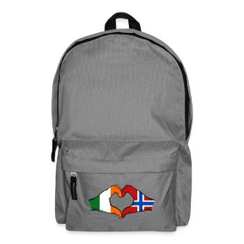 Irlande Drapeau de la Norvège Mains en forme de cœur - Sac à dos - gris éléphant - Devant