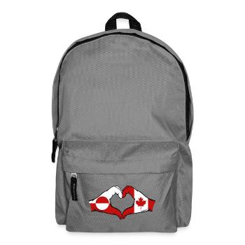 Drapeau du Canada Groenland, Mains en forme de cœur - Sac à dos - gris éléphant - Devant