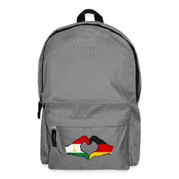 Tajikistan Germany Flag Hands Heart Shape - Backpack - elephant grey - Front