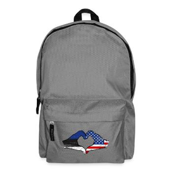 Estonia USA Heart Flags - Backpack - elephant grey - Front